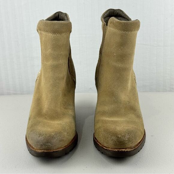 Sorel After Hours Chelsea Boot Tan Suede Wedge Ankle Boots Women’s Size 7 EUR 38 - Picture 2 of 13